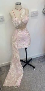 Pearl bodice lace dress