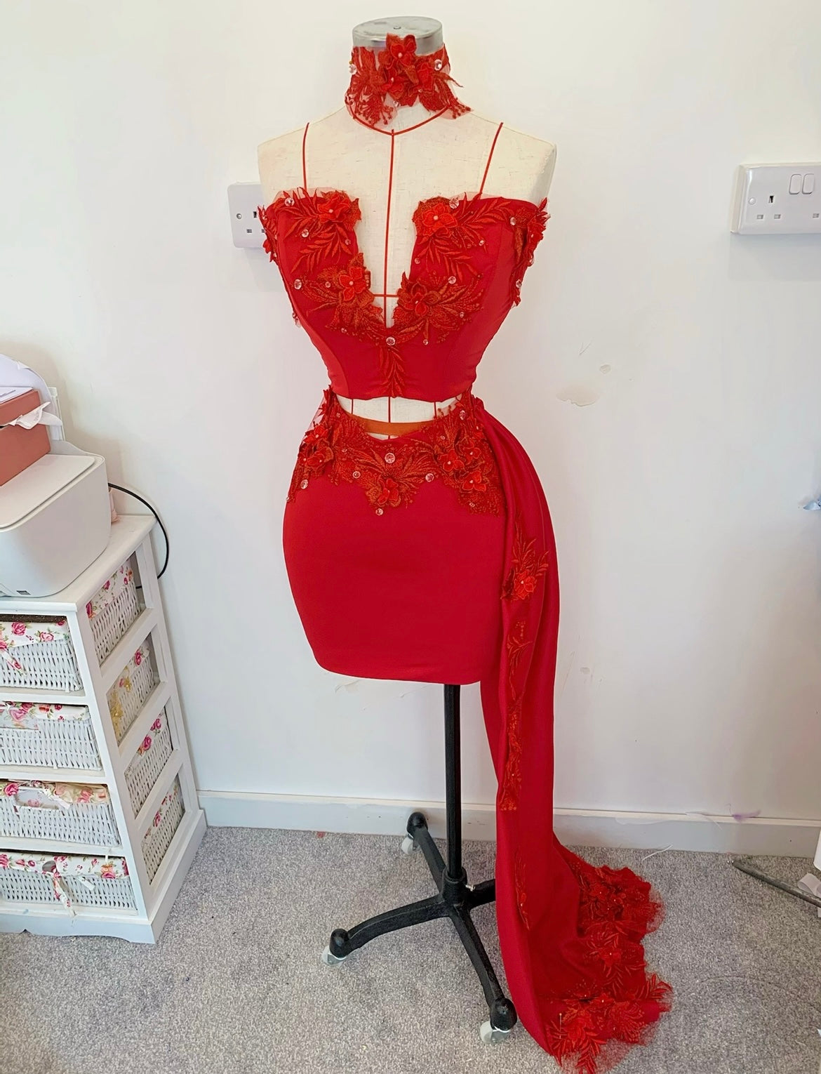 Red lace set