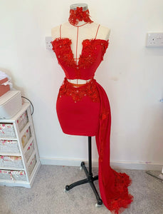 Red lace set