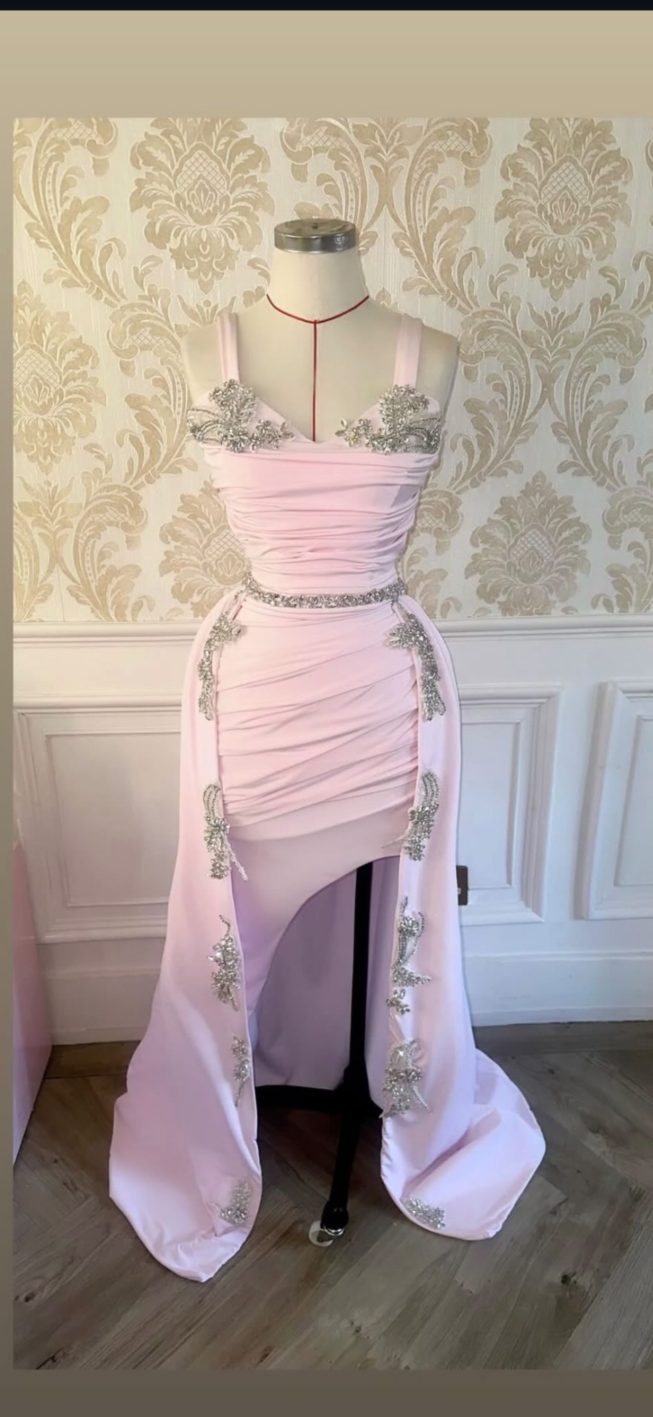 Ruched diamond trail dress