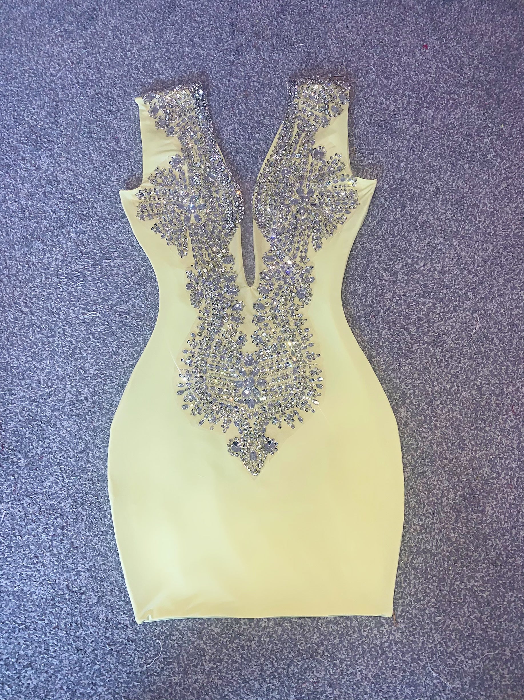 Rhinestone Detailed front dress