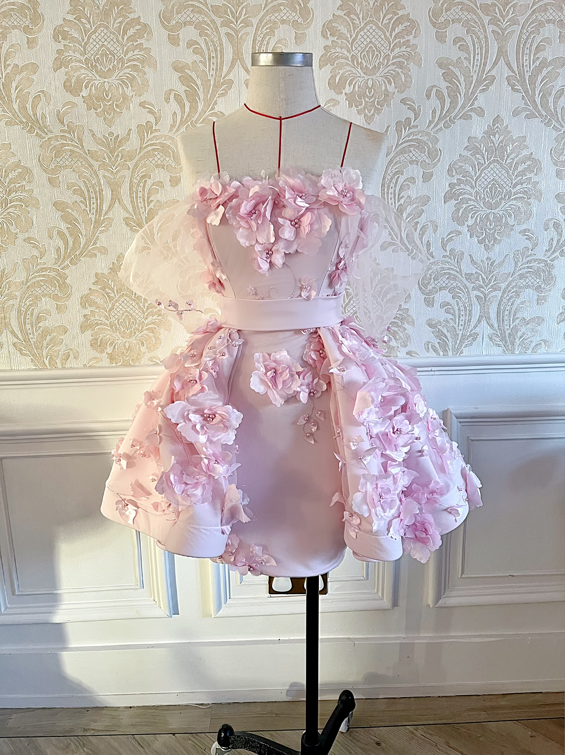 3D flower tulle dress