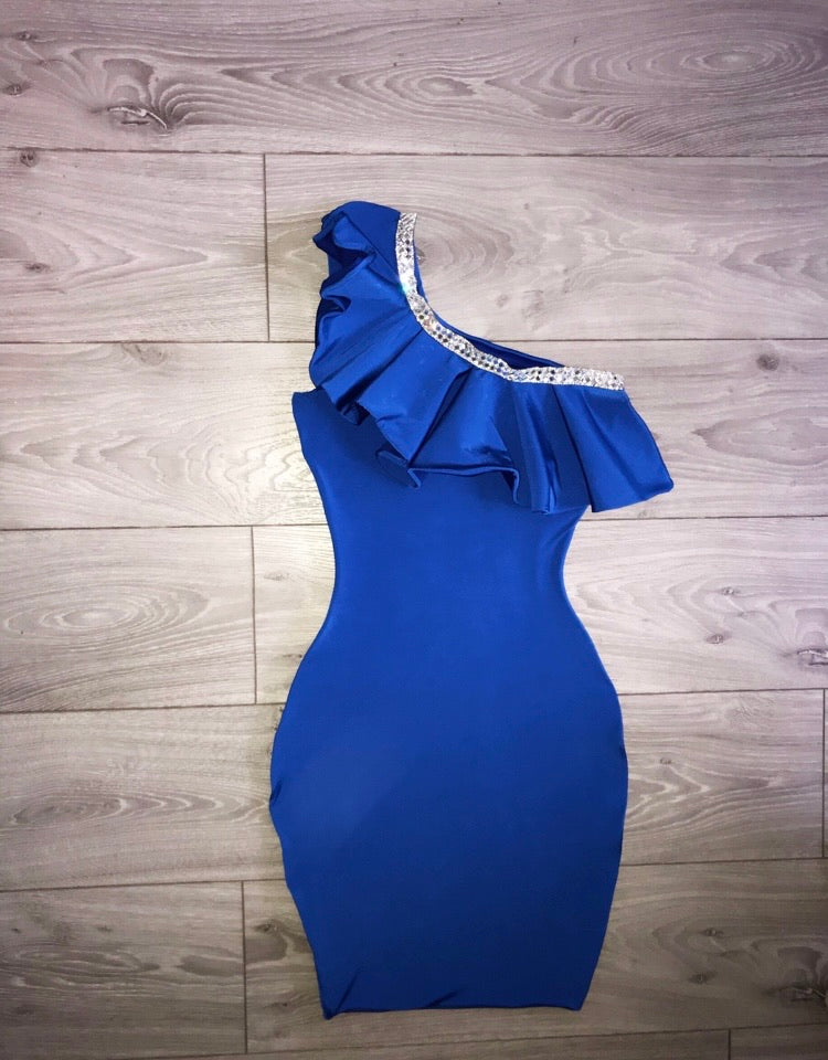 Ruffle shoulder dress