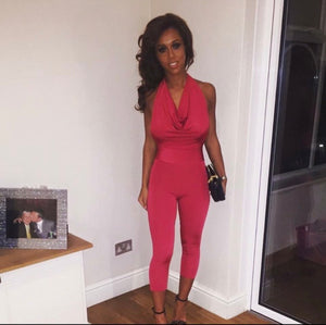 Drape front jumpsuit