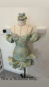 Ruffle skirt detailed boned dress