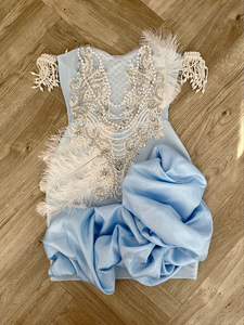 Appliqué feather dress
