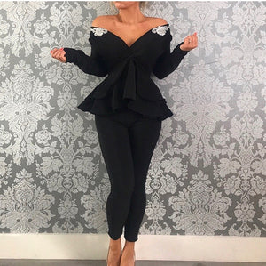 Peplum two piece jumpsuit