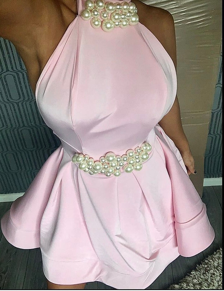 High neck Pearl dress