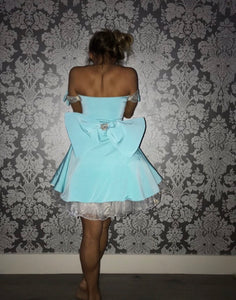 Skater style dress with tulle skirt.