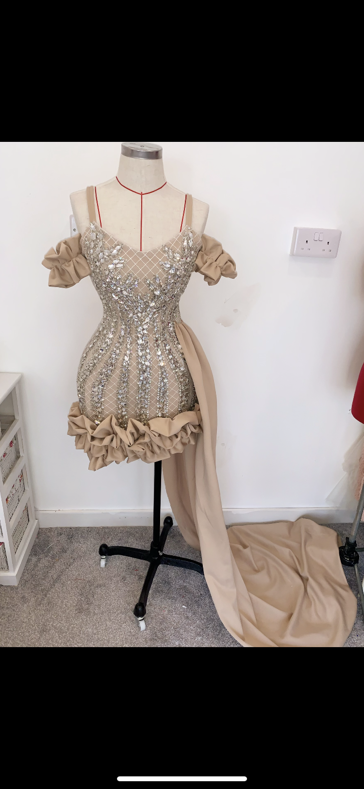 Diamond ruffle dress
