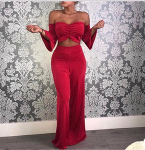 Off shoulder jumpsuit two piece