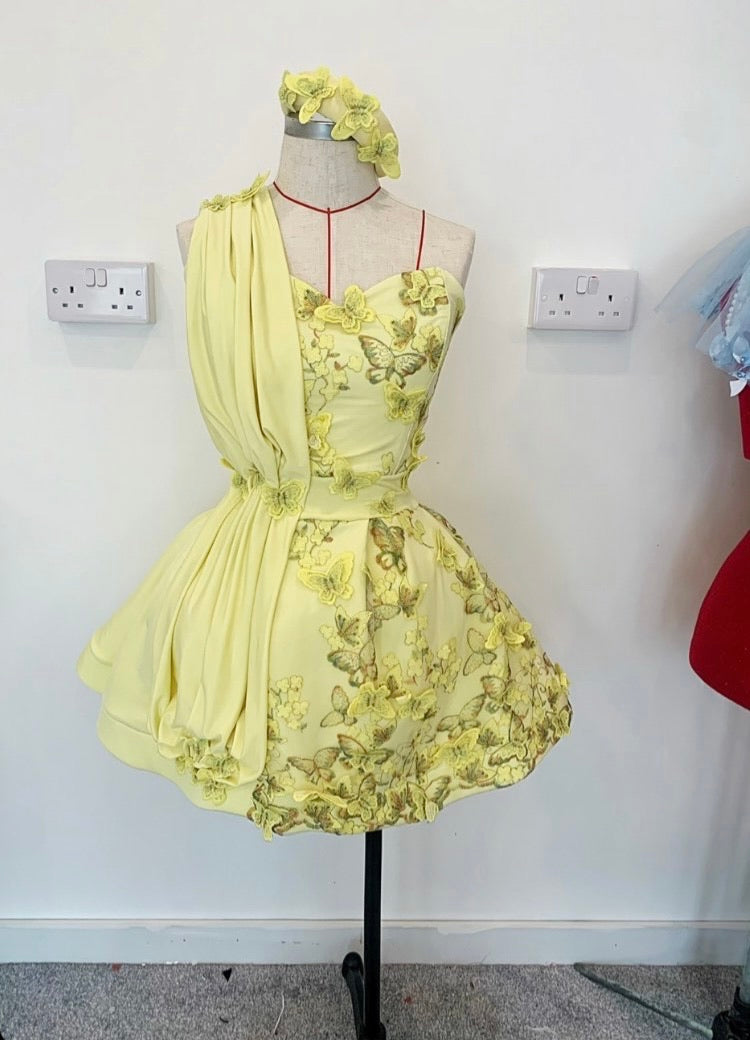 3D butterfly tulle dress