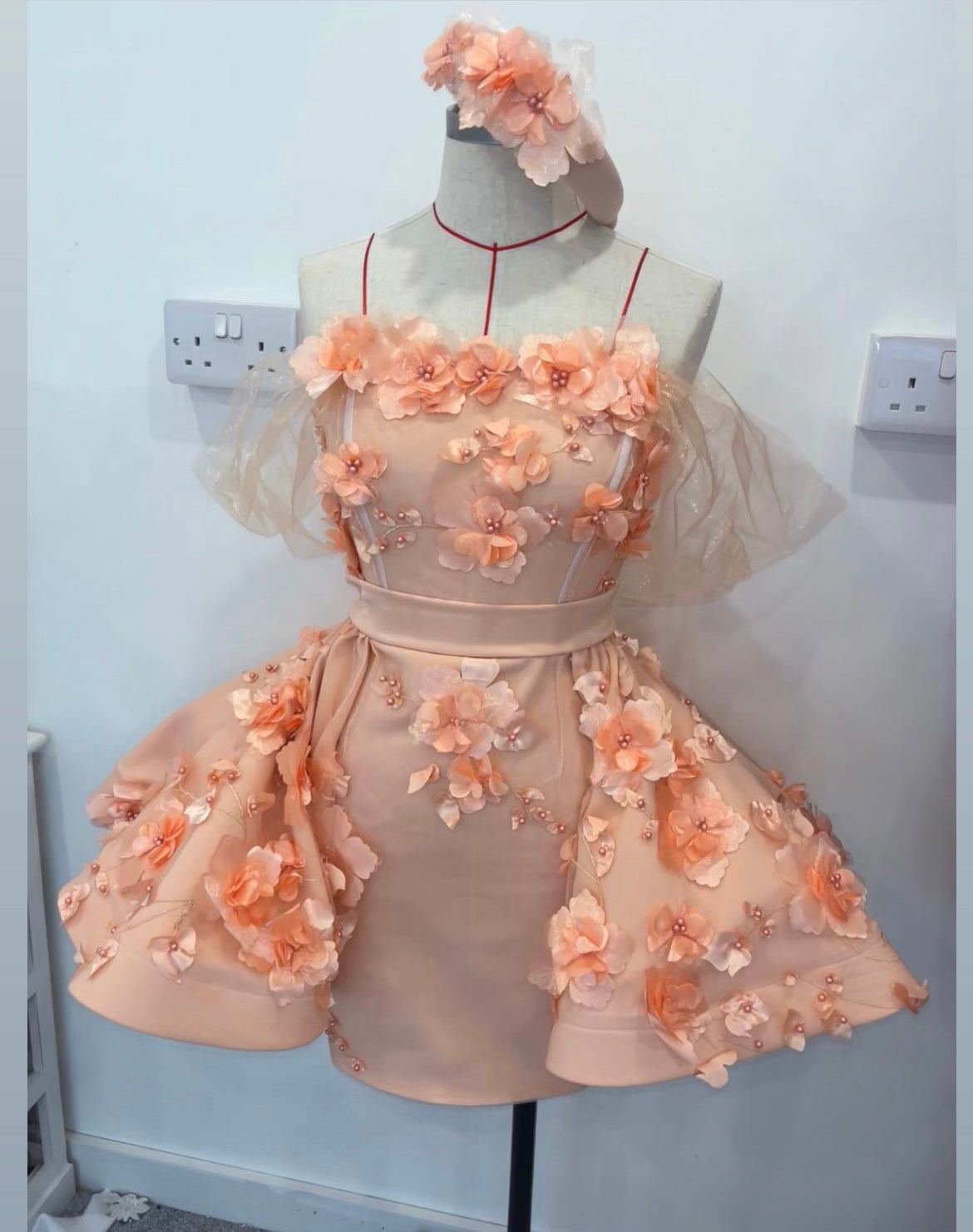 3D flower tulle dress