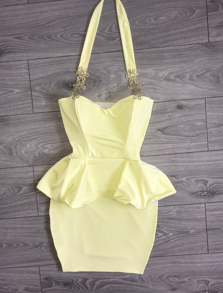 Peplum sweetheart dress