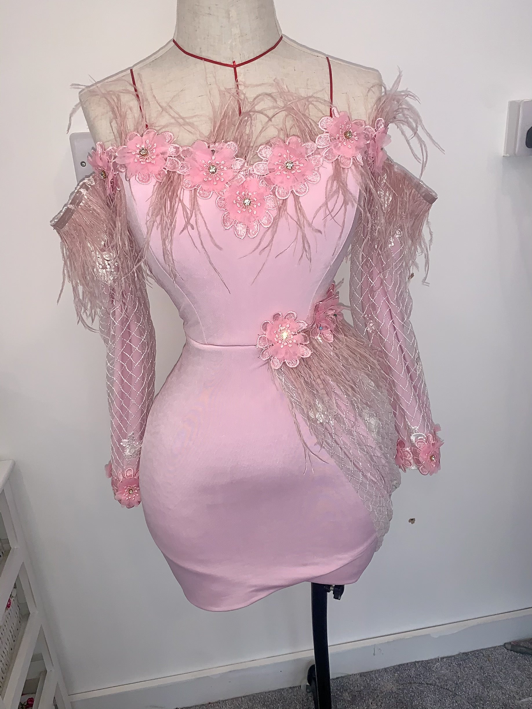 Feather flower dress