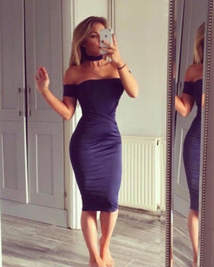Twist front Bardot dress with choker