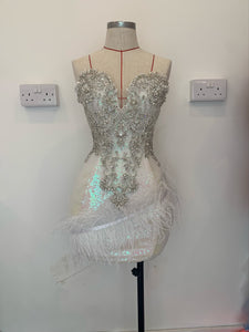 Sequin Diamond feather dress