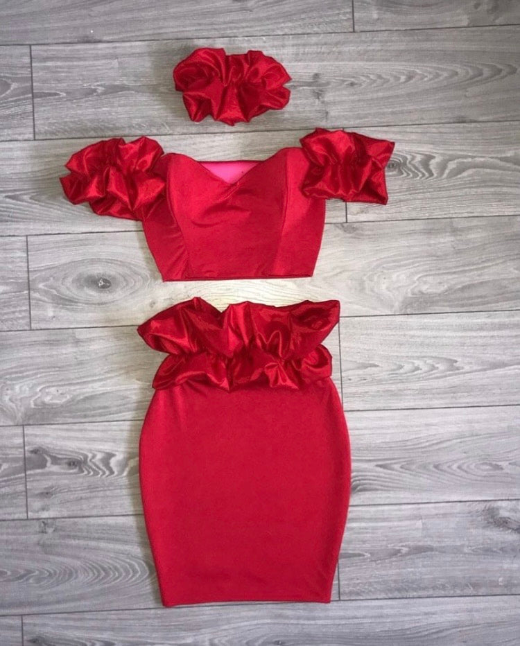 Ruffle two piece