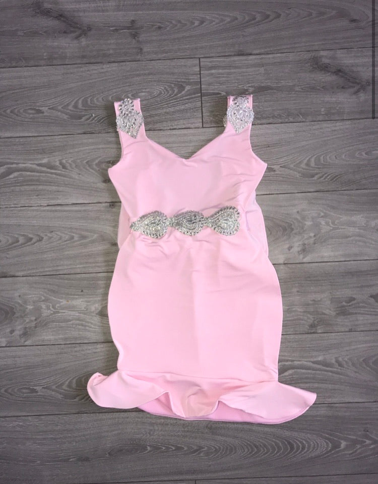 Backless ruffle bottom dress