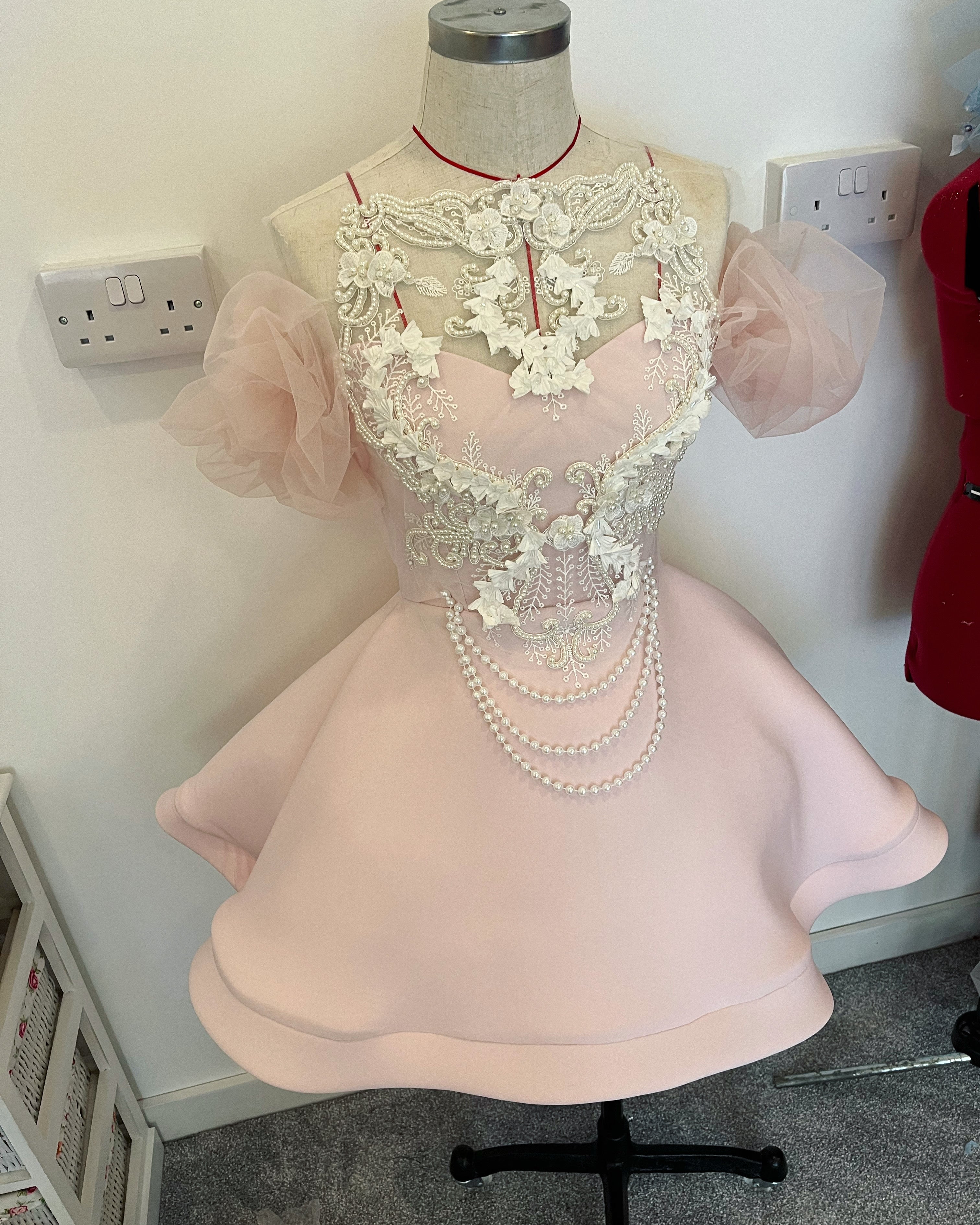 Skater pearl laced dress