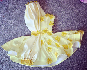 One shoulder flower dress