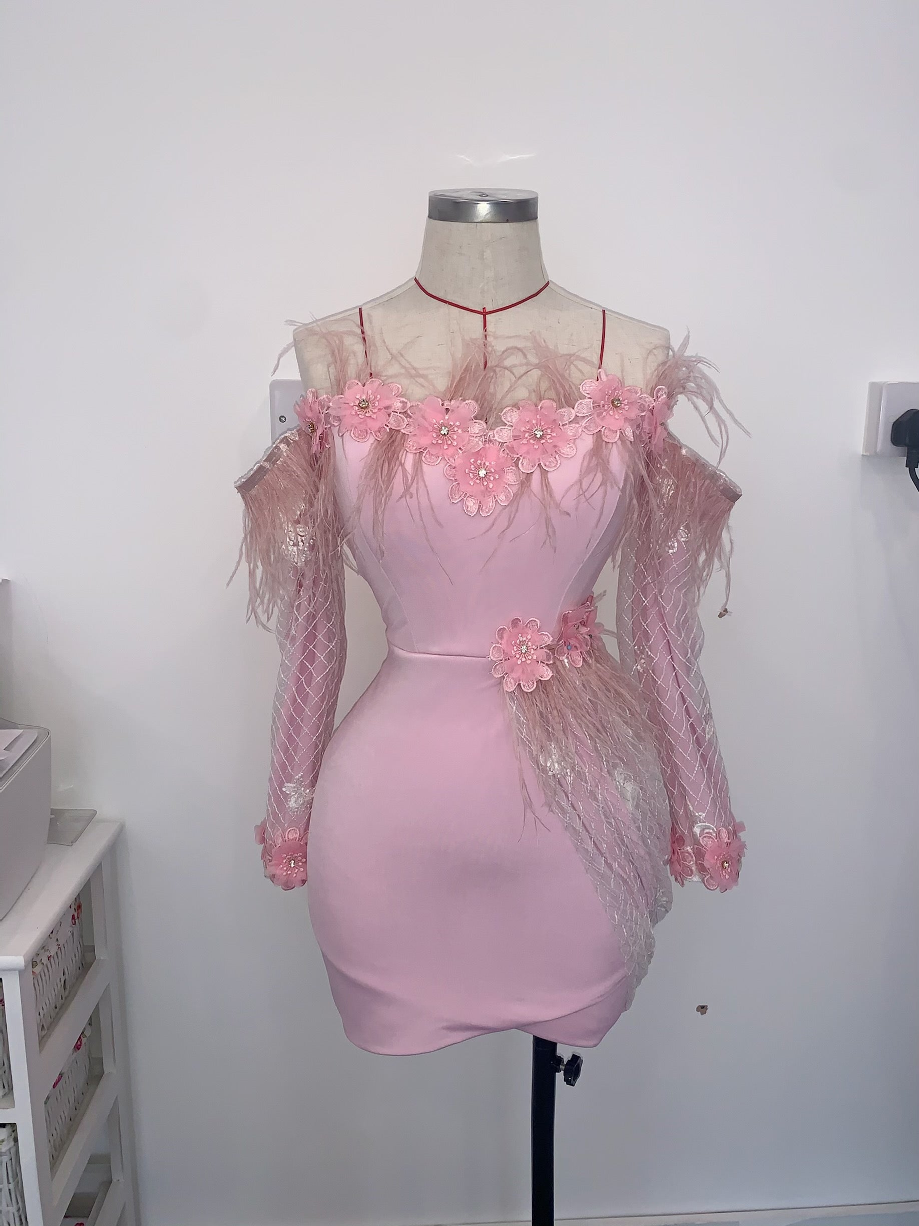Feather flower dress
